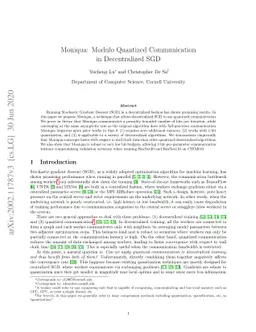 Moniqua: Modulo Quantized Communication in Decentralized SGD