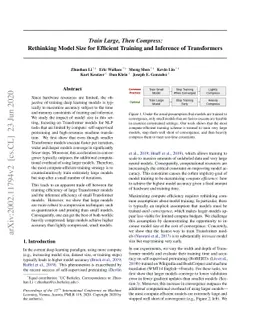 Train Large, Then Compress: Rethinking Model Size for Efficient Training
  and Inference of Transformers
