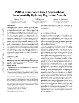 PrIU: A Provenance-Based Approach for Incrementally Updating Regression
  Models