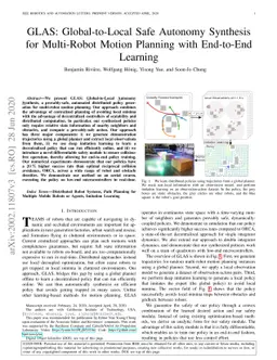 GLAS: Global-to-Local Safe Autonomy Synthesis for Multi-Robot Motion
  Planning with End-to-End Learning