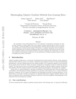 Disentangling Adaptive Gradient Methods from Learning Rates