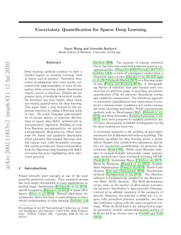 Uncertainty Quantification for Sparse Deep Learning