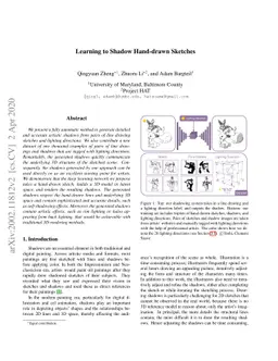 Learning to Shadow Hand-drawn Sketches