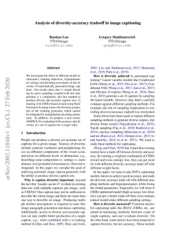 Analysis of diversity-accuracy tradeoff in image captioning