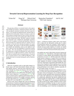 Towards Universal Representation Learning for Deep Face Recognition