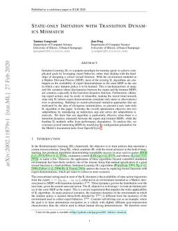 State-only Imitation with Transition Dynamics Mismatch
