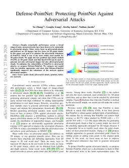 Defense-PointNet: Protecting PointNet Against Adversarial Attacks