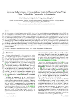Improving the Performance of Stochastic Local Search for Maximum Vertex
  Weight Clique Problem Using Programming by Optimization