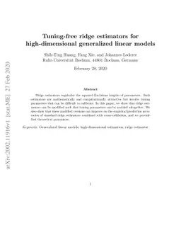 Tuning-free ridge estimators for high-dimensional generalized linear
  models