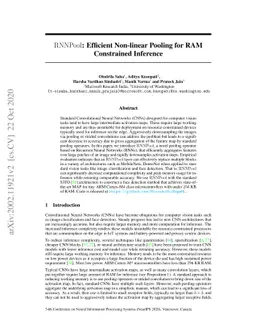 RNNPool: Efficient Non-linear Pooling for RAM Constrained Inference
