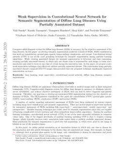 Weak Supervision in Convolutional Neural Network for Semantic
  Segmentation of Diffuse Lung Diseases Using Partially Annotated Dataset