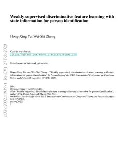 Weakly supervised discriminative feature learning with state information
  for person identification