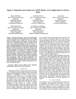 Sigma-3: Integration and Analysis of a 6 DOF Robotic Arm Configuration
  in a Rescue Robot