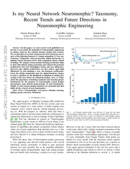 Is my Neural Network Neuromorphic? Taxonomy, Recent Trends and Future
  Directions in Neuromorphic Engineering