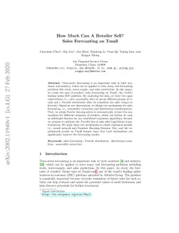 How Much Can A Retailer Sell? Sales Forecasting on Tmall