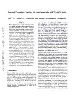 Fast and Three-rious: Speeding Up Weak Supervision with Triplet Methods