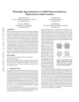 Plannable Approximations to MDP Homomorphisms: Equivariance under
  Actions