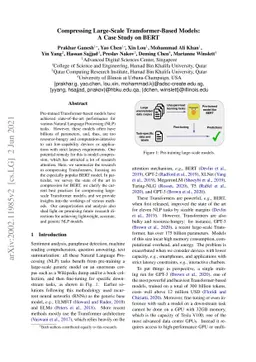 Compressing Large-Scale Transformer-Based Models: A Case Study on BERT