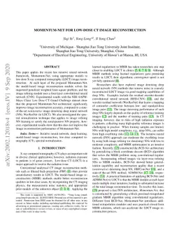 Momentum-Net for Low-Dose CT Image Reconstruction
