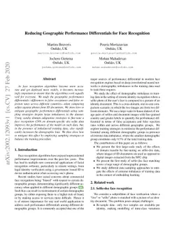 Reducing Geographic Performance Differential for Face Recognition