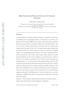 High-Dimensional Feature Selection for Genomic Datasets