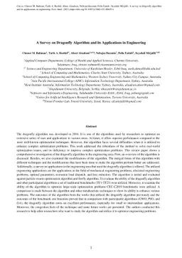 A survey on dragonfly algorithm and its applications in engineering
