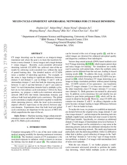 Multi-Cycle-Consistent Adversarial Networks for CT Image Denoising