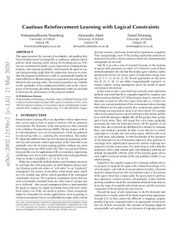 Cautious Reinforcement Learning with Logical Constraints