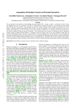 Annotation of Emotion Carriers in Personal Narratives