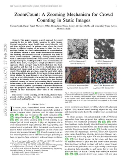 ZoomCount: A Zooming Mechanism for Crowd Counting in Static Images