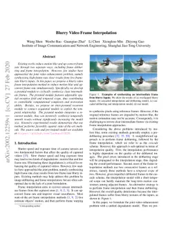 Blurry Video Frame Interpolation