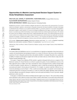 Opportunities of a Machine Learning-based Decision Support System for
  Stroke Rehabilitation Assessment