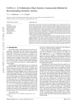 CATA++: A Collaborative Dual Attentive Autoencoder Method for
  Recommending Scientific Articles