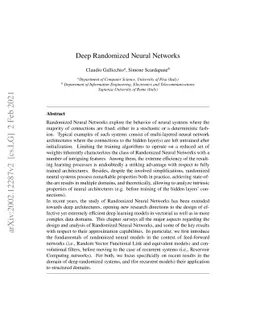 Deep Randomized Neural Networks