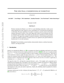 The Spectral Underpinning of word2vec