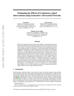 Estimating the Effects of Continuous-valued Interventions using
  Generative Adversarial Networks