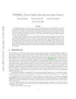 PAPRIKA: Private Online False Discovery Rate Control