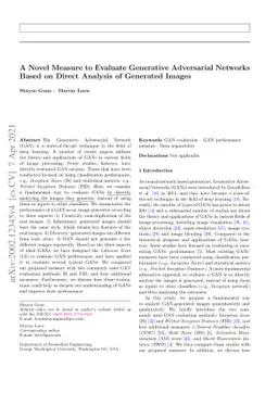 A Novel Measure to Evaluate Generative Adversarial Networks Based on
  Direct Analysis of Generated Images