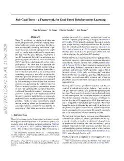 Sub-Goal Trees -- a Framework for Goal-Based Reinforcement Learning