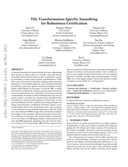 TSS: Transformation-Specific Smoothing for Robustness Certification