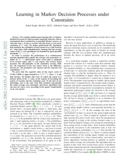 Learning in Markov Decision Processes under Constraints