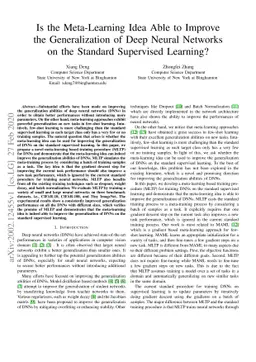 Is the Meta-Learning Idea Able to Improve the Generalization of Deep
  Neural Networks on the Standard Supervised Learning?