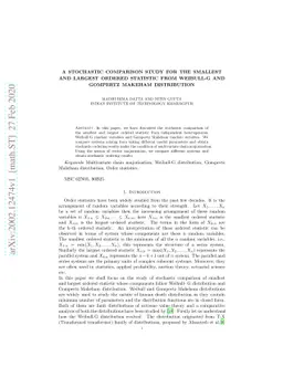 A stochastic comparison study for the smallest and largest ordered
  statistic from Weibull-G and Gompertz Makeham distribution