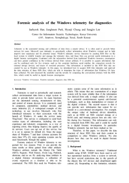 Forensic analysis of the Windows telemetry for diagnostics