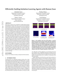 Efficiently Guiding Imitation Learning Agents with Human Gaze