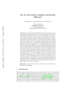 Are L2 adversarial examples intrinsically different?