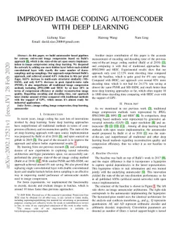 Improved Image Coding Autoencoder With Deep Learning