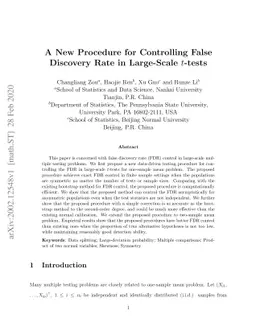 A New Procedure for Controlling False Discovery Rate in Large-Scale
  t-tests