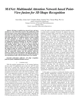 MANet: Multimodal Attention Network based Point- View fusion for 3D
  Shape Recognition