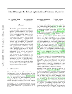Mixed Strategies for Robust Optimization of Unknown Objectives
